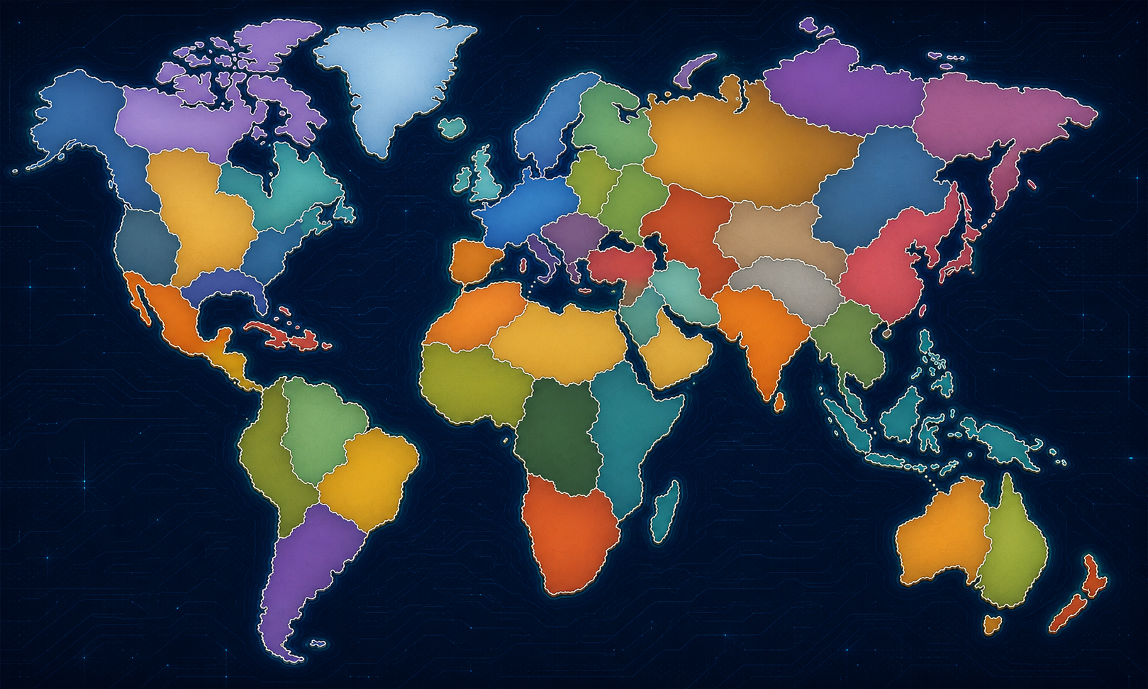 Conquest Global world map during a multiplayer strategy match